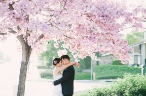 Orange County Engagement Session Cherry Blossom