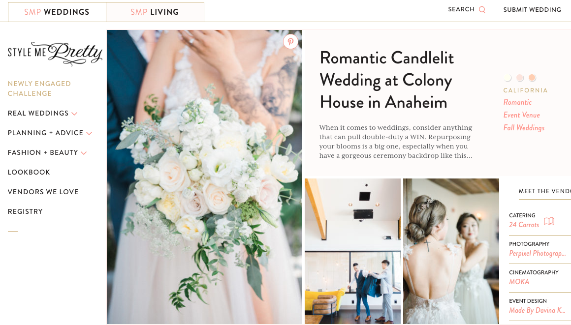 STYLE ME PRETTY FRONT PAGE FEATURE - Los Angeles & Orange County ...