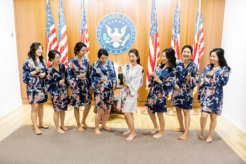 Bridesmaids at Richard Nixon Library