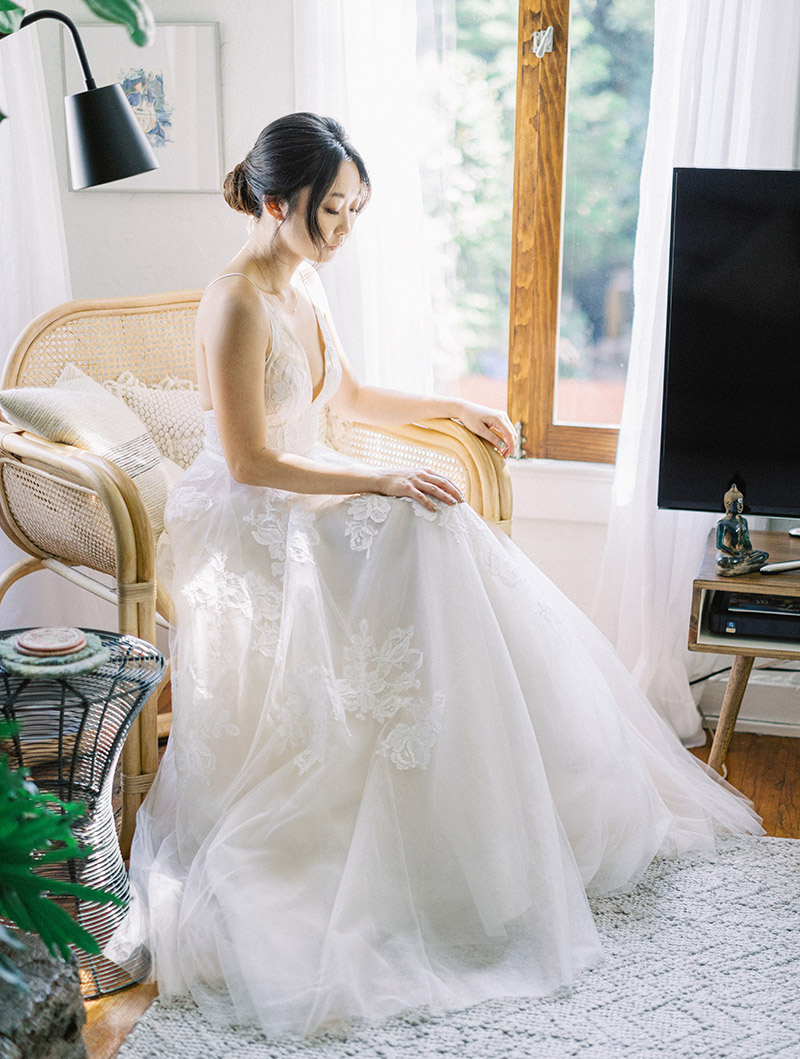 bride elegant sitting