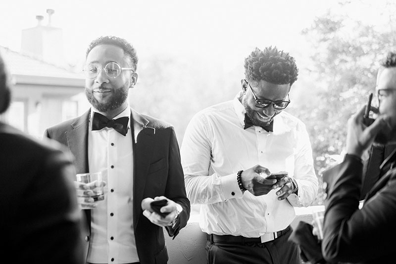 Groom getting ready