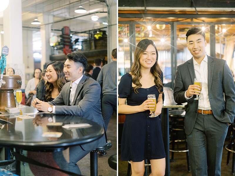 Engagement session at a brewery