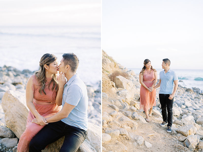 beachside engagement session