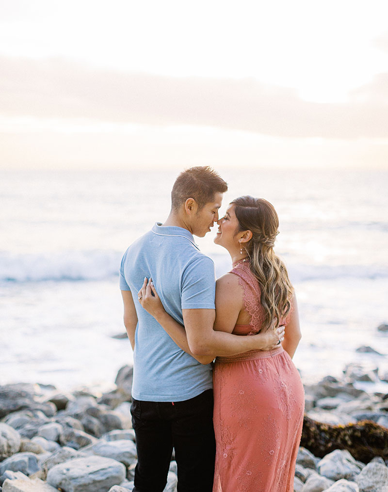 beachside engagement session