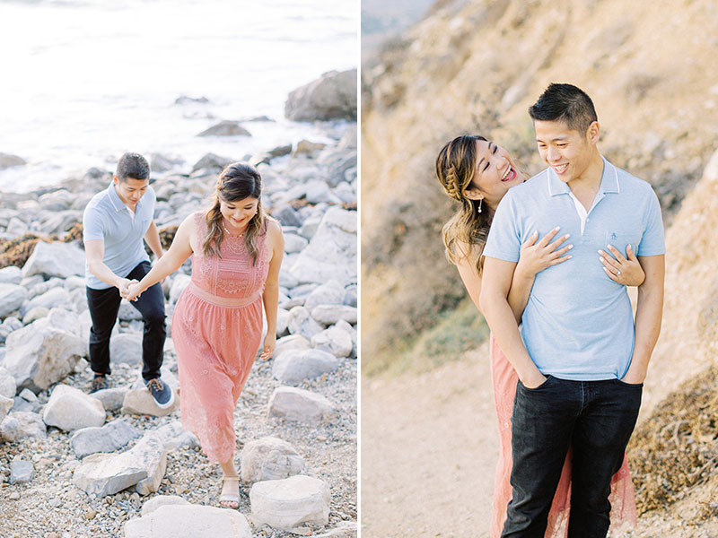 beachside engagement session