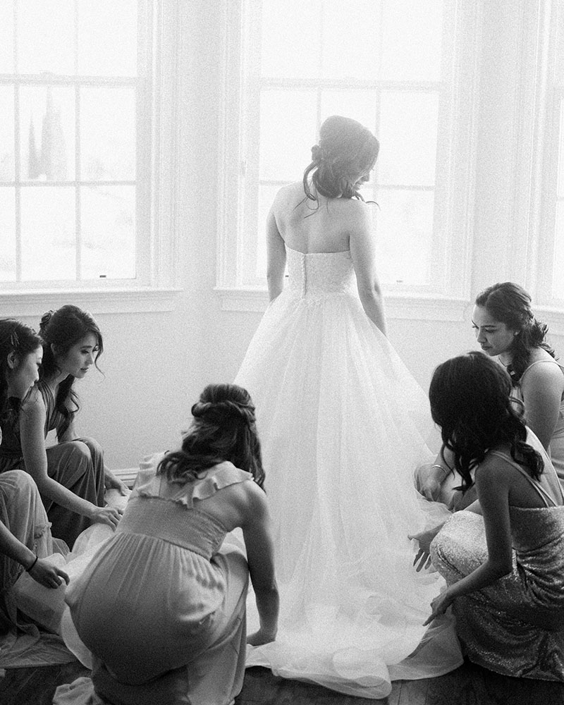 Bride getting ready