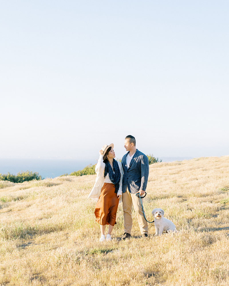 Open fields cliff engagement session