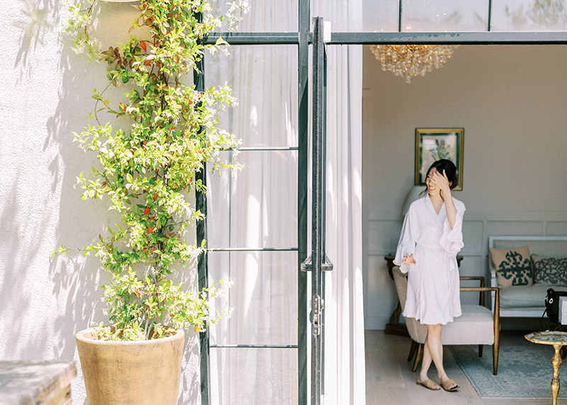 Bride getting ready