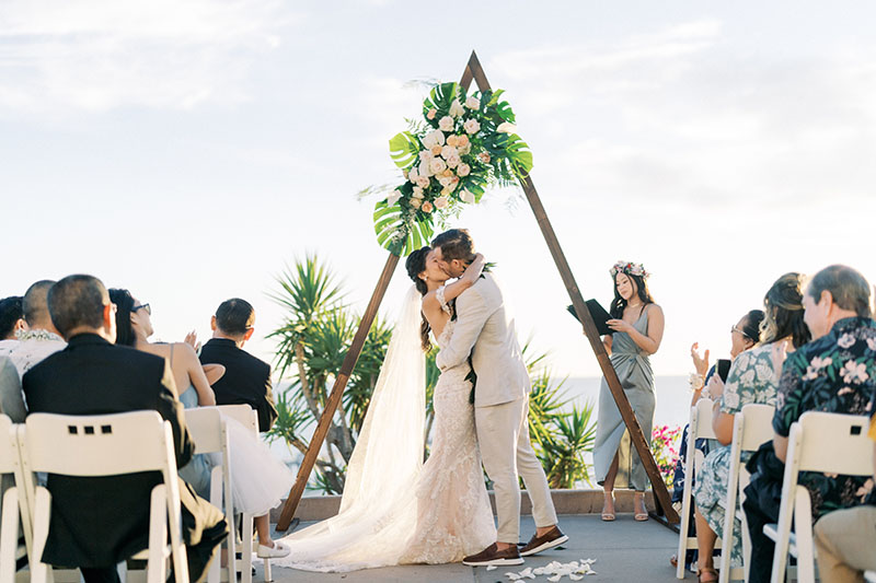 First kiss wedding