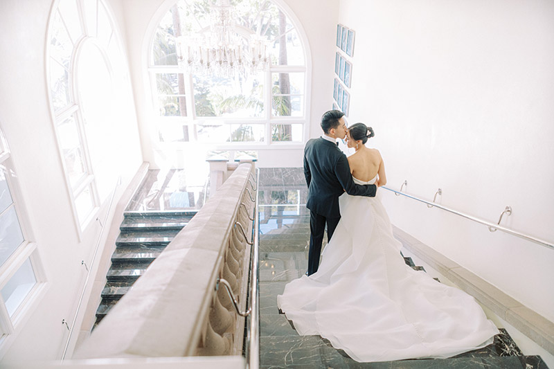 Ritz carlton laguna niguel staircase wedding