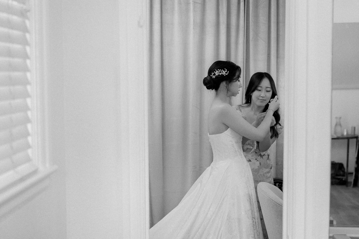 Bride getting ready