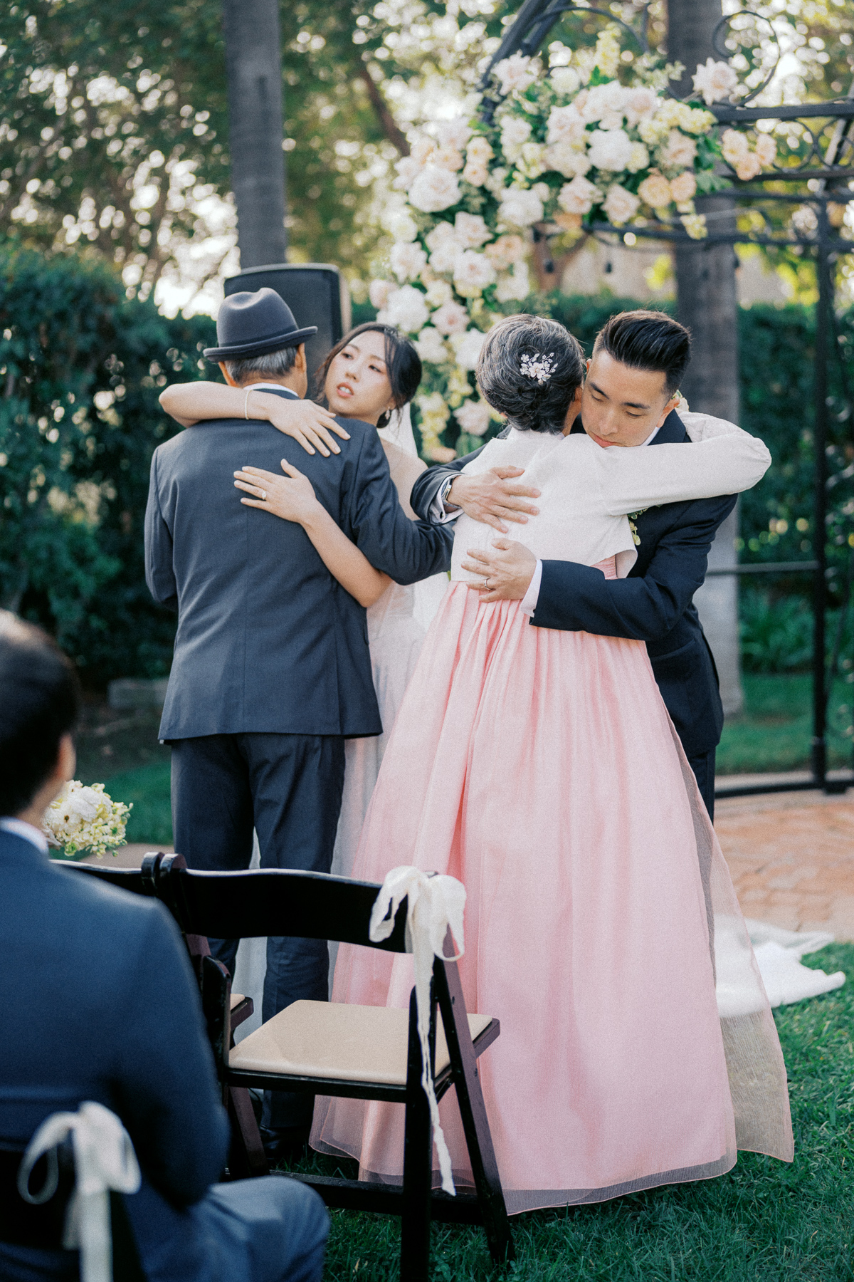 bride and groom honoring their parents